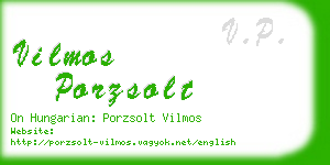 vilmos porzsolt business card